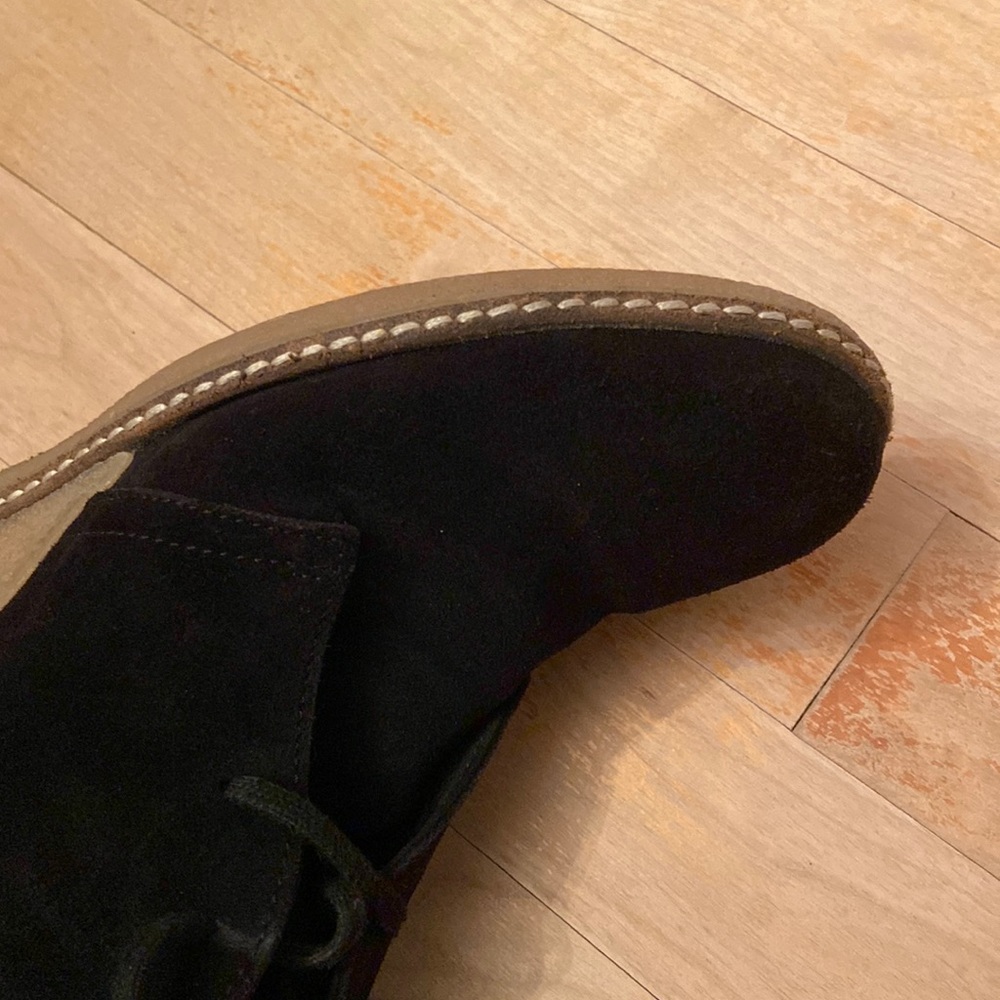 J. CREW MacAlister Black Suede Wedge Ankle Boots - Picture 5 of 14